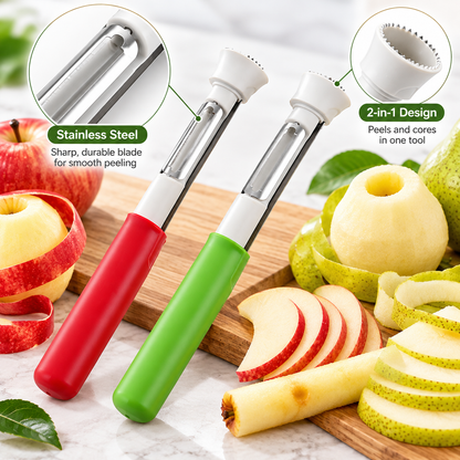 2 in 1 Apple Corer and Peeler, Apple Core Removal Tool, Stainless Steel Fruit Corer🍎