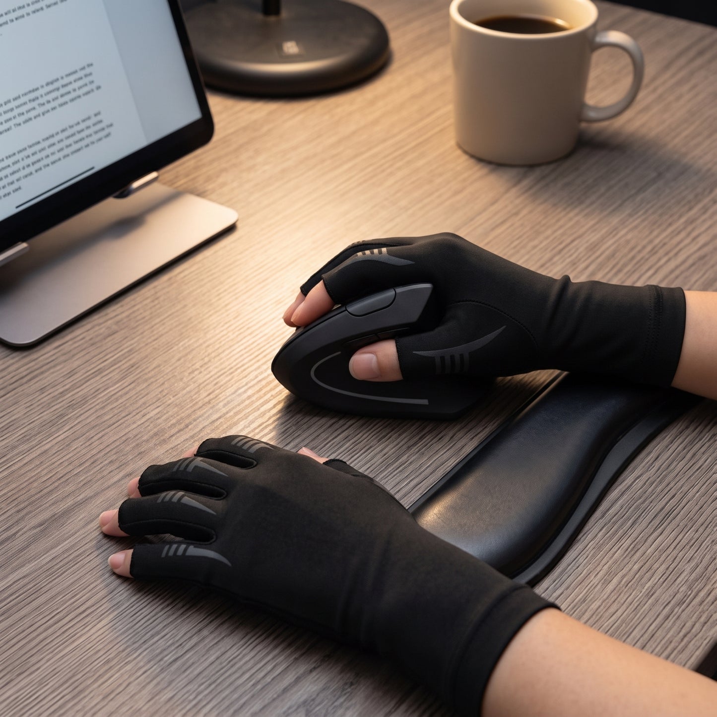 Black Finger & Wrist Support Glove